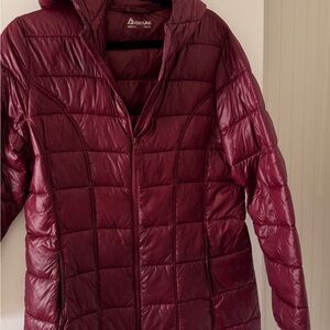 Women's Burgundy Puffer Jacket